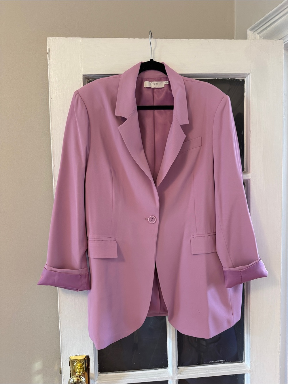 Astr the Label Lilac Single-Button Blazer